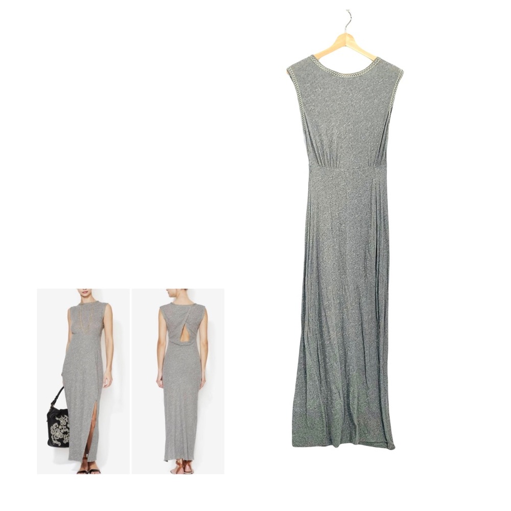 Free People Gray Speckled Sleeveless Sabrina Maxi Dress Size Medium